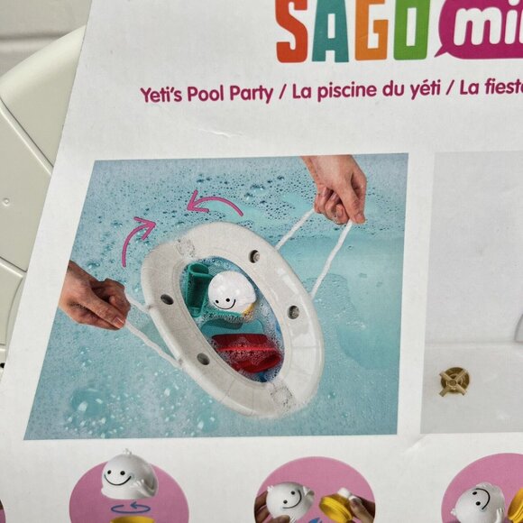 Sago Mini Yeti’s Pool Party Fold and Store Tote Remy RARE BPA & Phthalate-free - Picture 12 of 16